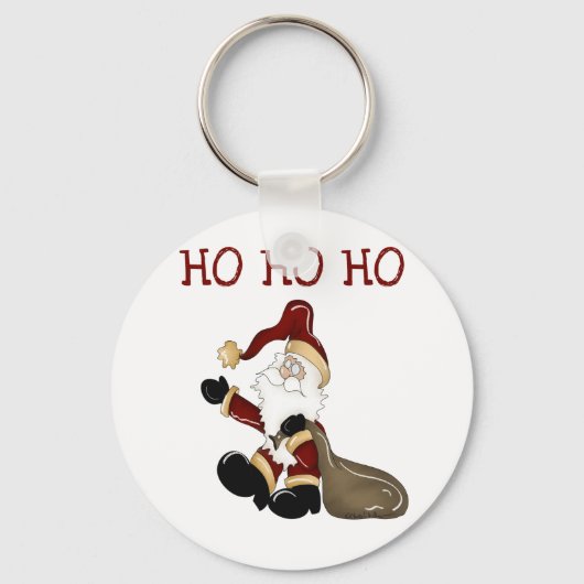 Santa HO HO T-shirts en geschenken Sleutelhanger (Voorkant)