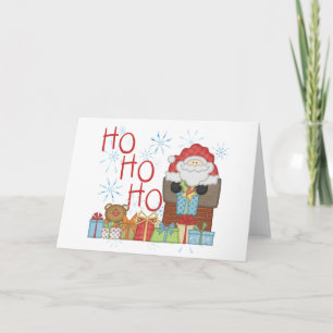 Santa Ho Ho Tshirts en Geschenken Feestdagen Kaart