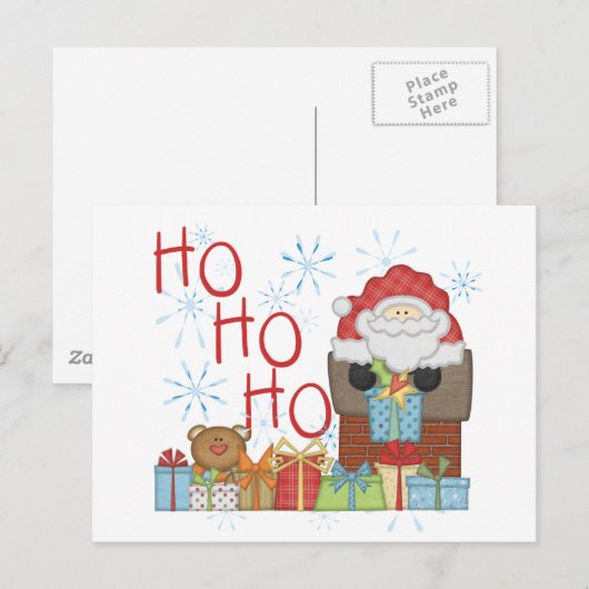 Santa Ho Ho Tshirts en Geschenken Feestdagenkaart (Voorkant / Achterkant)
