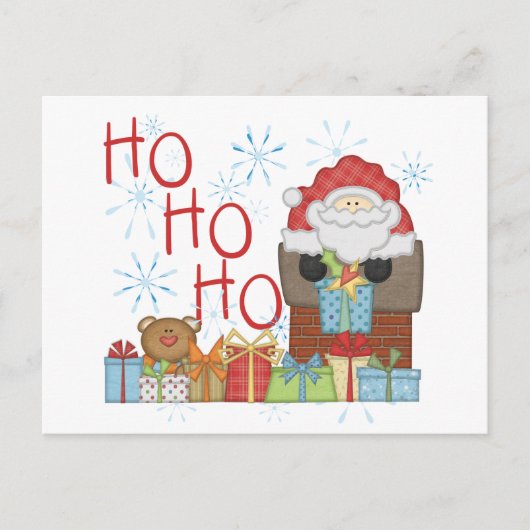 Santa Ho Ho Tshirts en Geschenken Feestdagenkaart (Voorkant)