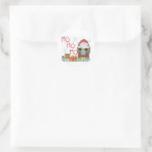 Santa Ho Ho Tshirts en Geschenken Ronde Sticker (Tas)