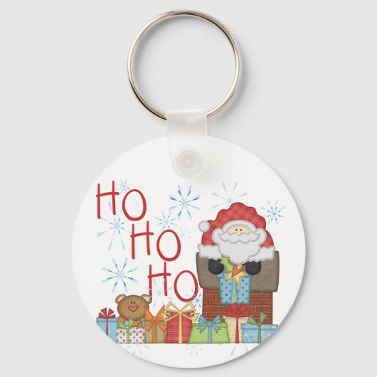 Santa Ho Ho Tshirts en Geschenken Sleutelhanger (Voorkant)