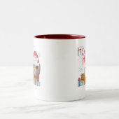 Santa Ho Ho Tshirts en Geschenken Tweekleurige Koffiemok (Center)