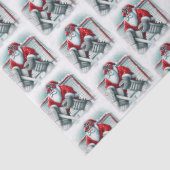 Santa Hockey Goalie Christmas Tissuepapier (Detail)