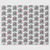 Santa Hockey Goalie Kerstmis Cadeaupapier (Vlak)