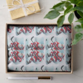 Santa Hockey Player Christmas Tissue Paper Tissuepapier (Geschenk)