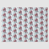 Santa Hockey Player Christmas Tissue Paper Tissuepapier (Voorkant)