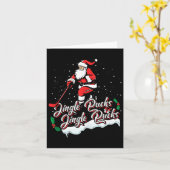 Santa Hockey Speler IJshockey Xmas Sport Kerstmis Kaart (Gele Bloem)