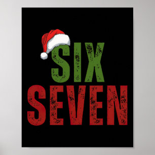Santa Hoed 6 7 Zes Zeven Gen Z Alpha Meme Slang Ke Poster