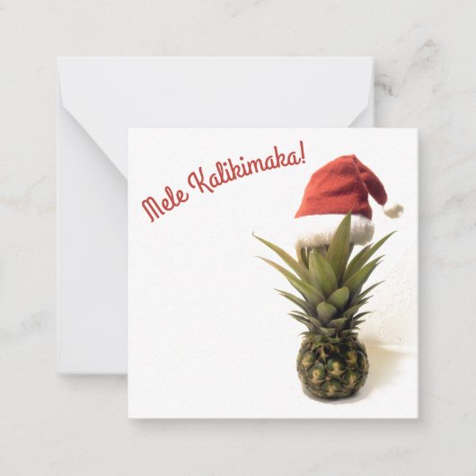 Santa Hoed Ananas Flat Note Kaart. Notitiekaartje (Voorkant)