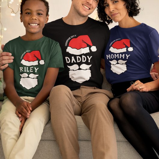Santa Hoed & Baard Papa Familie Kerstmis T-shirt