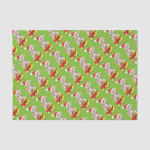 Santa hoed beer snoep rood groen wit tissuepapier