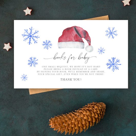 Santa hoed boeken voor baby ticket bijsluiter kaar informatiekaartje