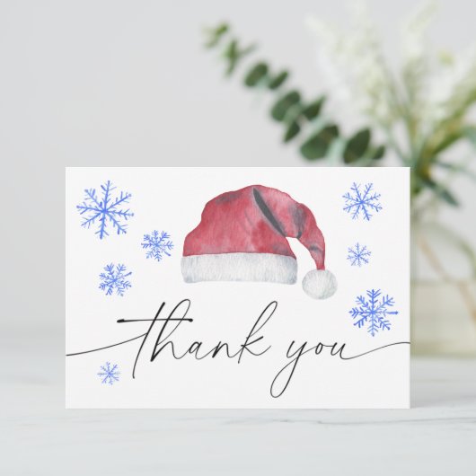 Santa hoed dank u kaart (Staand voorkant)