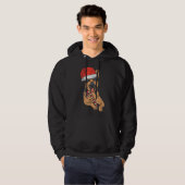 Santa Hoed Duitse Herder Hond Kerstmis Hoodie (Voorkant volledig)