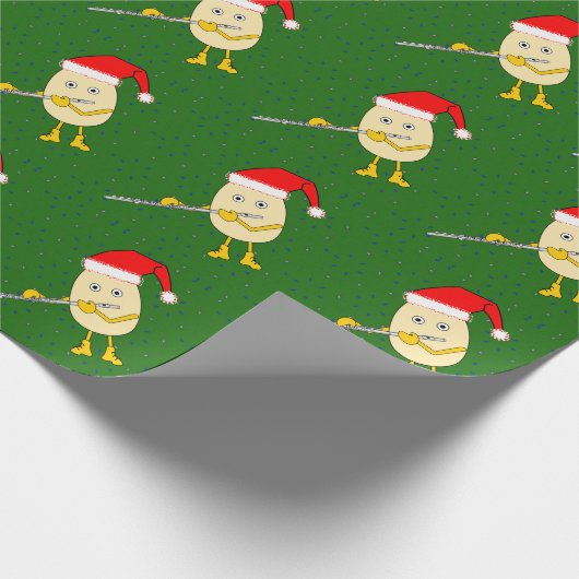 Santa hoed fluit eierkop cadeaupapier (Hoek)