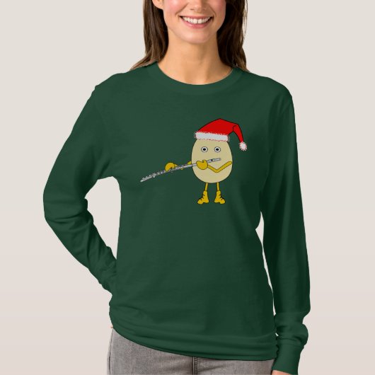 Santa hoed fluit eierkop t-shirt (Voorkant)