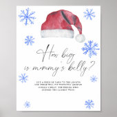 Santa hoed - hoe groot is mama's buik spel poster (Voorkant)