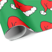 Santa Hoed Kerstmis Wrapping Papier (Rol Hoek)