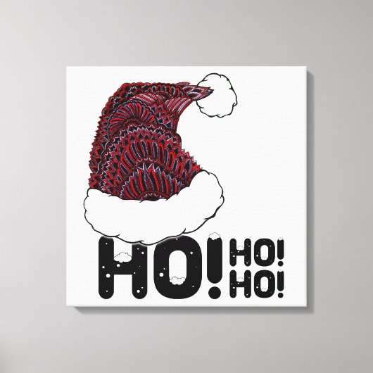 Santa Hoed met Tekst Canvas Afdruk (Voorkant)