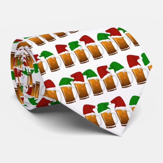 Santa Hoed op Bier Mokken Kerstmis Stropdas (Opgerold)