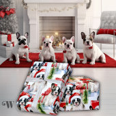 Santa Hoed Pups Frenchie Gift Cadeaupapier