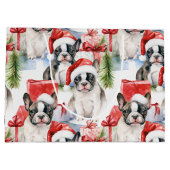 Santa Hoed Pups Frenchie Groot Cadeauzakje (Achterkant)