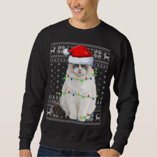 Santa Hoed Ragdoll Kat Xmas Verlichting Lelijke Ra Trui