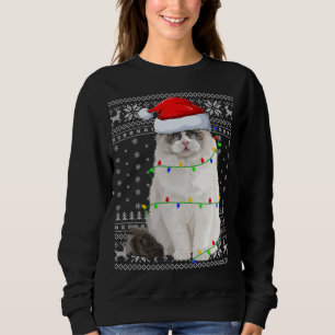 Santa Hoed Ragdoll Kat Xmas Verlichting Lelijke Ra Trui
