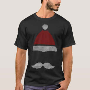 Santa hoed snor lelijke kerst t-shirt