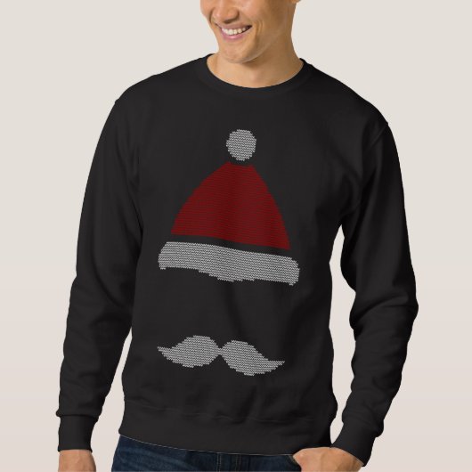 Santa hoed snor lelijke kerst trui (Voorkant)