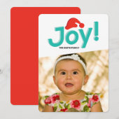 Santa Hoed & Vreugde Feestdagenkaart (Voorkant / Achterkant)