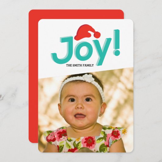 Santa Hoed & Vreugde Feestdagenkaart (Voorkant / Achterkant)