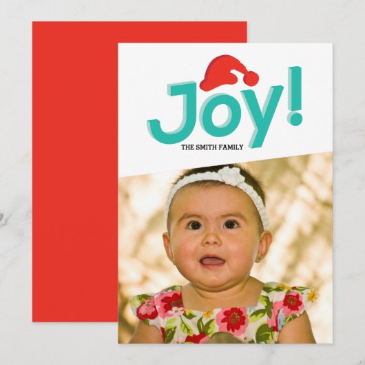 Santa Hoed & Vreugde Feestdagenkaart (Voorkant / Achterkant)