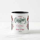 Santa hoed wit paard kerst mok (Midden)