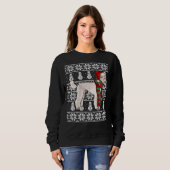 Santa Hoed Xmas Poedel Lelijke Kerstmis Trui (Voorkant volledig)