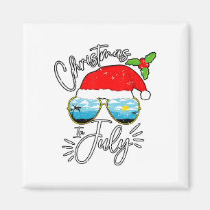 Santa Hoed Zonnebril Zomer Vakantie Kerstmis In Ju Magneet
