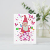 Santa Hohoho! Briefkaart met lange inktvlinder (Staand voorkant)