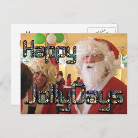 Santa hohoho Happy Jollydays Feestdagenkaart (Voorkant / Achterkant)