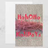 Santa HoHoHo Vrolijk Kerstfeest van doorsnee kleur Briefpapier (Voorkant / Achterkant)