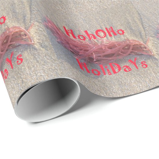 Santa HoHoHo Vrolijk Kerstfeest van doorsnee kleur Cadeaupapier (Rol Hoek)