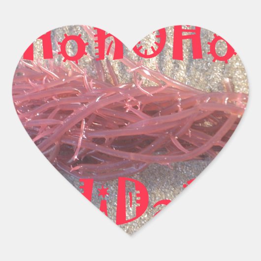 Santa HoHoHo Vrolijk Kerstfeest van doorsnee kleur Hart Sticker (Voorkant)