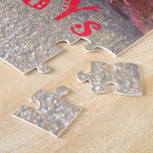 Santa HoHoHo Vrolijk Kerstfeest van doorsnee kleur Legpuzzel (Zijkant)