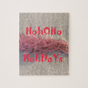 Santa HoHoHo Vrolijk Kerstfeest van doorsnee kleur Legpuzzel