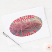 Santa HoHoHo Vrolijk Kerstfeest van doorsnee kleur Ovale Sticker (Envelop)
