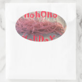 Santa HoHoHo Vrolijk Kerstfeest van doorsnee kleur Ovale Sticker (Tas)