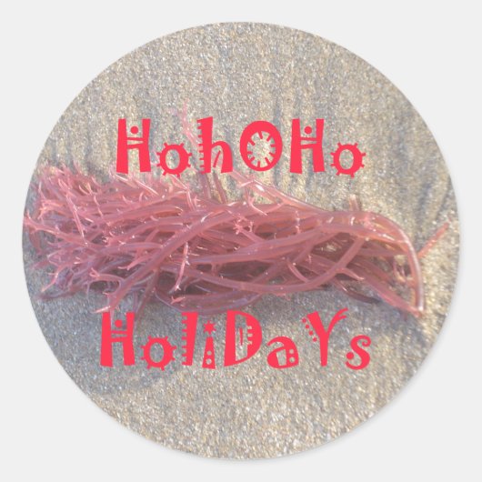 Santa HoHoHo Vrolijk Kerstfeest van doorsnee kleur Ronde Sticker (Voorkant)