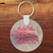 Santa HoHoHo Vrolijk Kerstfeest van doorsnee kleur Sleutelhanger (Voorkant)