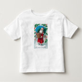 Santa Holding Basket of Toys Scene Kinder Shirts (Voorkant)