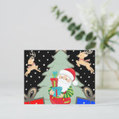 santa holding cadeaus briefkaart (Staand voorkant)